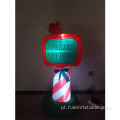 Poste de lâmpada inflável de férias para decoração de festa de Natal